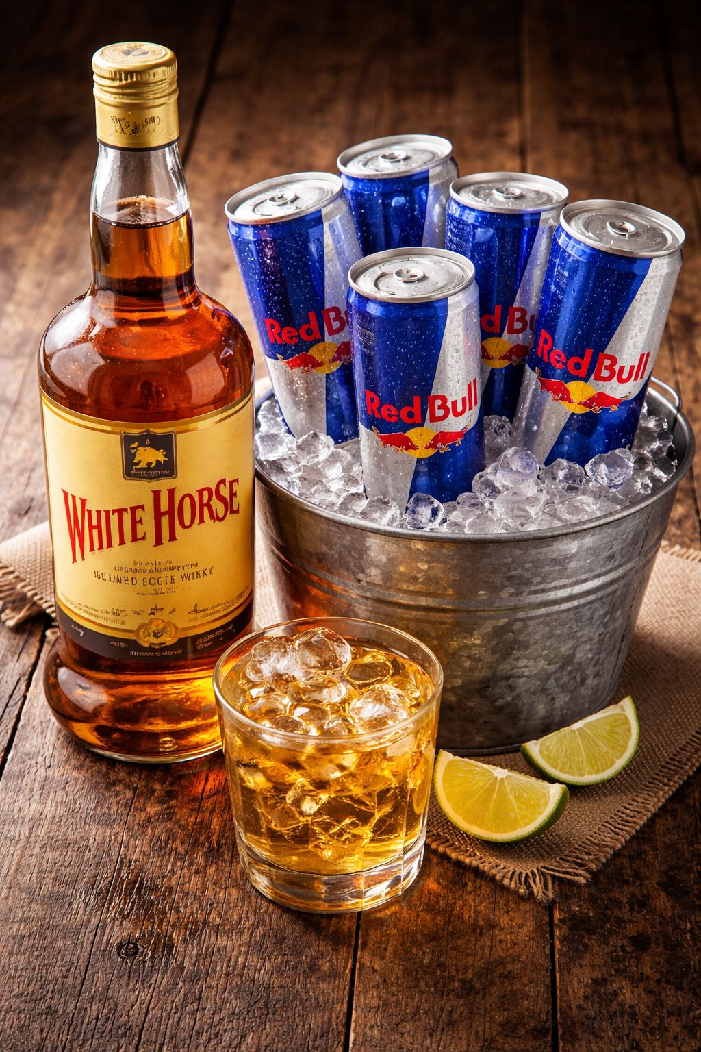 WHITE HORSE  + 5 RED BULL